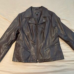 Deep purple pleather alfani jacket Large